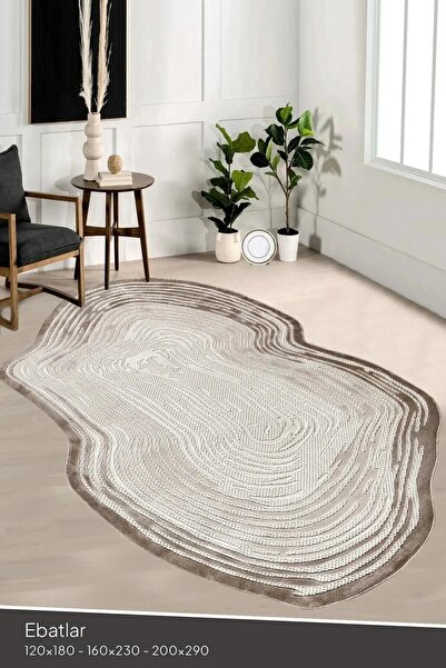 Neşem Halı Boutique AMORF - AR001 - - Krem Yumuşak Dokulu Makine Halısı ( 80*...
