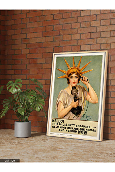 Evinemoda Εικονογράφηση Μνημείου Ελευθερίας Ενιαίος Πίνακας με Ξύλινο Πλαίσιο