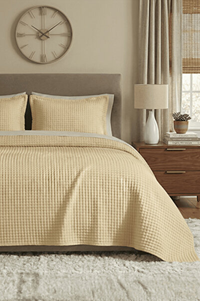 Anılsan Σετ Κάλυμμα Κρεβατιού Nuvia Διπλό - Μπεζ