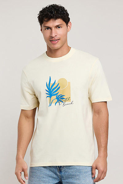 R&B Printed T-Shirt with Crew Neck and Short Sleeves