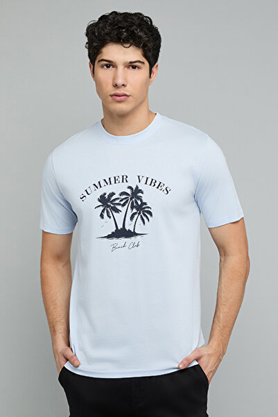 R&B Printed T-Shirt with Crew Neck and Short Sleeves