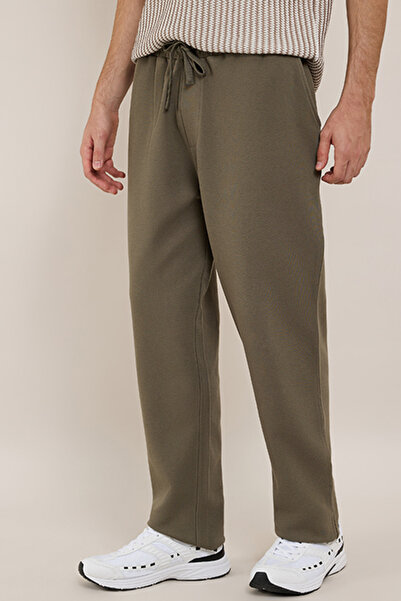 R&B Solid Relaxed Fit Pants with Drawstring Waist