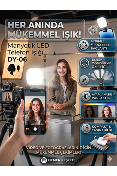 M90 Magsafe Uyumlu 3 Renkli Selfie Işığı Telefon ve Laptop Işığı Vlog Yayın v...