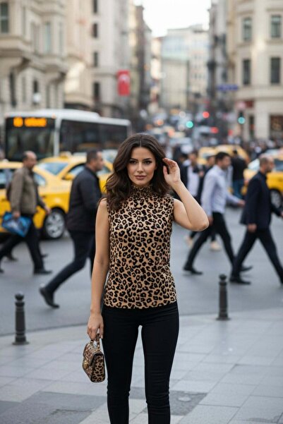 Mossta Αμάνικη μπλούζα με σχέδιο λεοπάρ