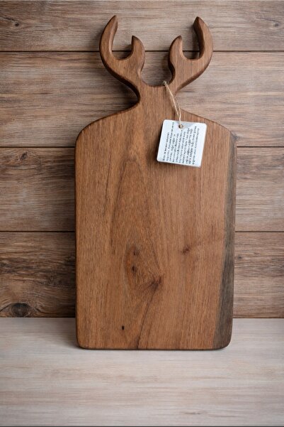 WoodBay Walnut Wood Deer Handle Cutting Presentation Board - Handmade Single ...