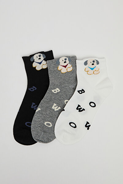 R&B 3 Pack Patterned Crew Socks