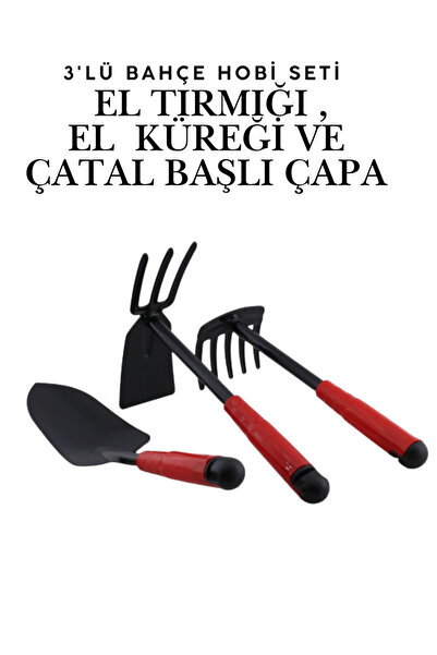 KAYRA LEATHER CRAFT 3'lü Mini Bahçe El Aletleri Seti Paslanmaz Çelik Saksı Çi...