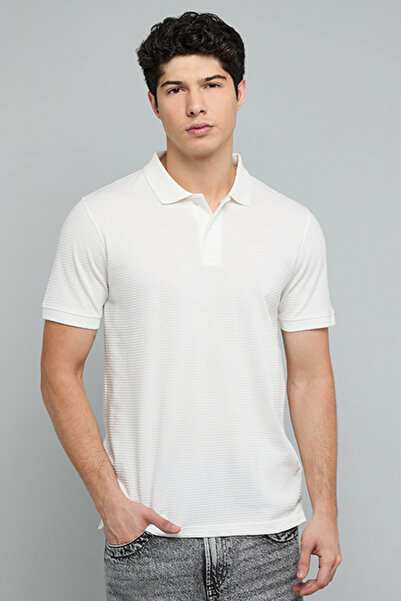 R&B Textured Polo T-Shirt with Short Sleeves