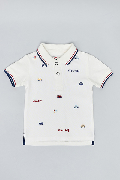 R&B Embroidered Polo T-Shirt with Short Sleeves