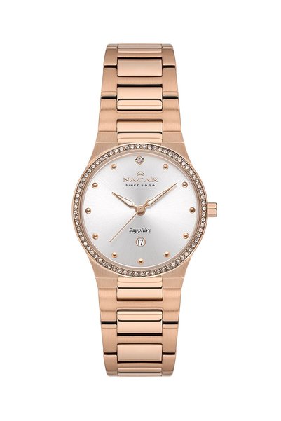 Nacar NC34-39B647-RSMS PEMBE METAL BAND KADIN KOL SAATİ