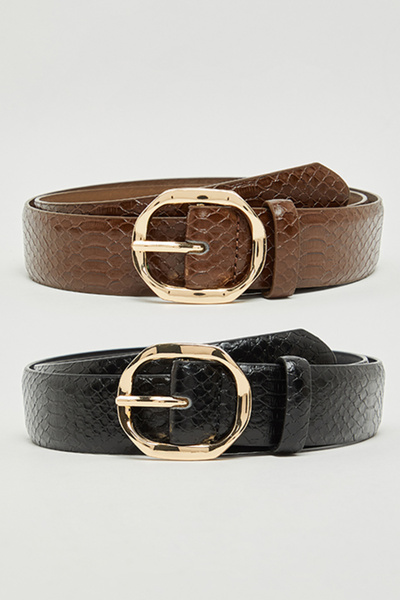 R&B 2 Pack Textured Belts