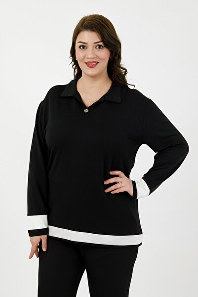 By Alba Collection ΓΥΝΑΙΚΕΙΑ ΜΑΥΡΗ ΠΛΕΚΤΗ ΜΠΛΟΥΖΑ ΜΕΓΑΛΟΥ ΜΕΓΕΘΟΥΣ ΜΕ ΔΙΑΚΟΣΜ...