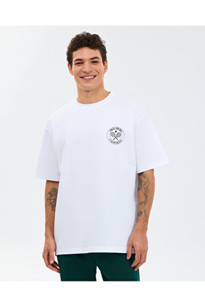 SKECHERS M Graphic Tee T-Shirt Erkek Beyaz Tshirt S2610064-2325
