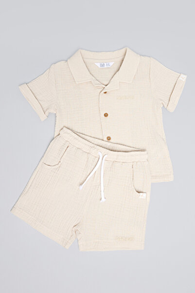 R&B Crinkled Shirt and Shorts Set