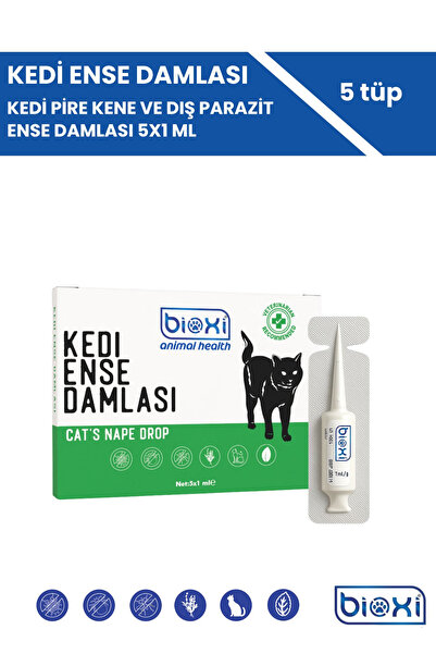Bioxi Kedi Pire Kene Ve Dış Parazit Uzaklaştırıcı Uygulaması 5 x 1 ML 5 tüp