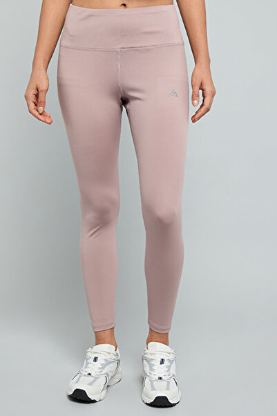 R&B Solid Active Leggings With Elastic Waist