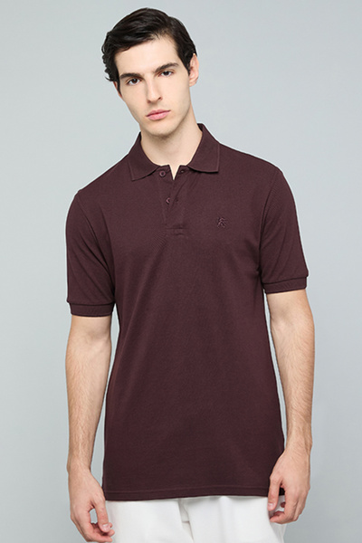 R&B Solid Polo T-Shirt with Short Sleeves