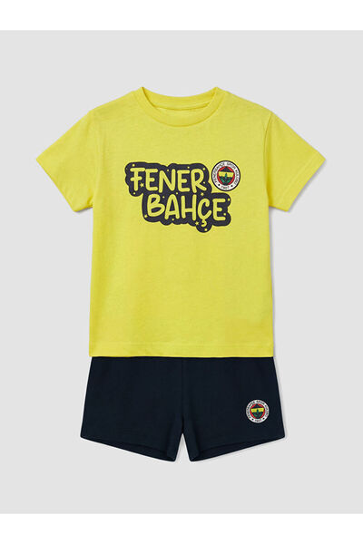 LC Waikiki Lcw Baby Yellow Fenerbahçe Printed Baby Boy Shorts Set