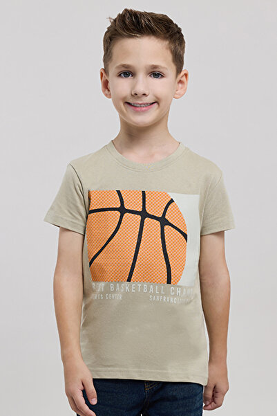 R&B Printed T-Shirt with Crew Neck and Short Sleeves