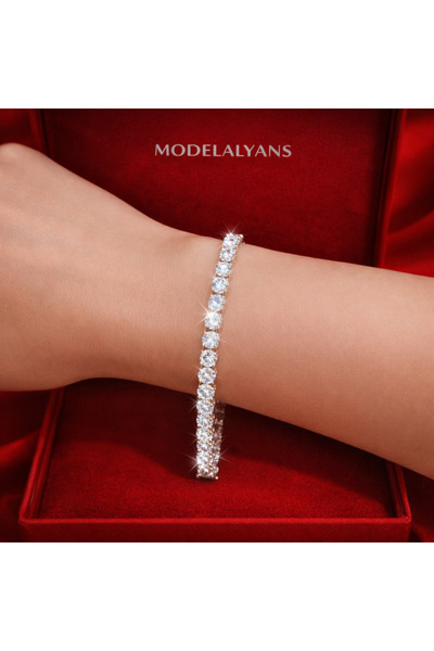 Store 5 mm Işıltılı Gümüş Suyolu Bileklik
