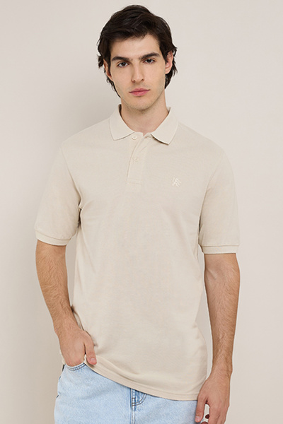 R&B Solid Polo T-Shirt with Short Sleeves