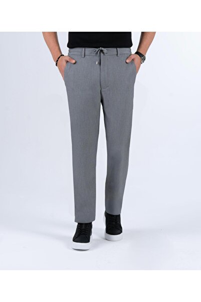 TerziAdemAltun İtalyan stil slim fit gofre kumaş erkek pantalon antrasit T13688