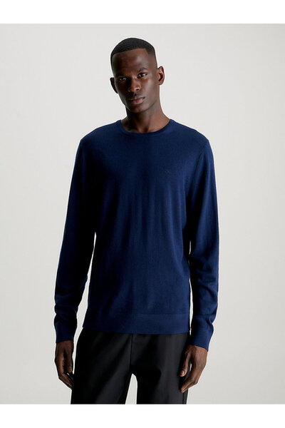 Calvin Klein Erkek Superior Wool Bisiklet Yaka Kazak