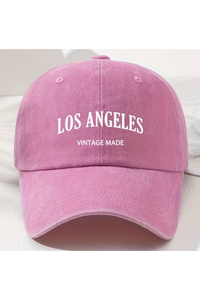 Touz Moda Yıkamalı Vintage Los Angeles Baskılı Unisex Şapka