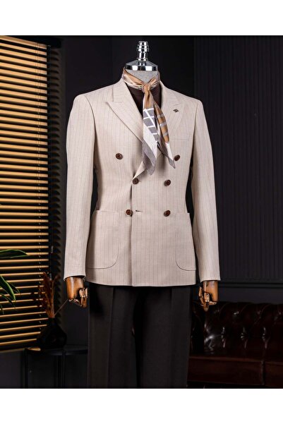 TerziAdemAltun Ανδρικό μονό σακάκι ιταλικού στυλ, στενής γραμμής, με διπλό στ...