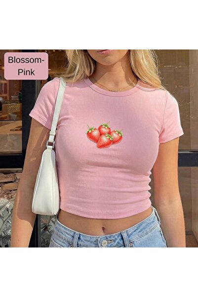 ZAVIXO Γυναικείο Βασικό Κοντό Μπλουζάκι με Εφαρμοστό Ελαστικό Ύφασμα, Μοντέρν...