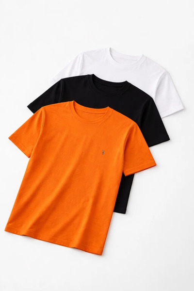 MATERIAL Men's Comfort Fit Short Sleeve Basic 3-Piece T-Shirt