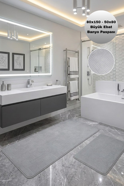 Modernsoft Lavish Gri Yumuşak Yüzeyli Kaymaz Tabanlı Modern Pürüzsüz Yüzeyli ...