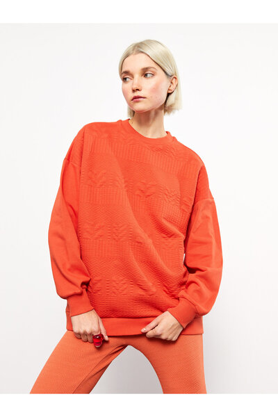 LC Waikiki Crew Neck Self Patterned Long Sleeve Women's Sweatshirt