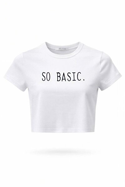 Miss Poem Γυναικείο μπλουζάκι με λευκό στάμπα, κοντό μανίκι και λαιμόκοψη