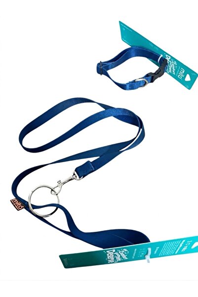 Mita 2-Piece Adjustable Dog Collar and Walking Strap Set Cobalt Blue