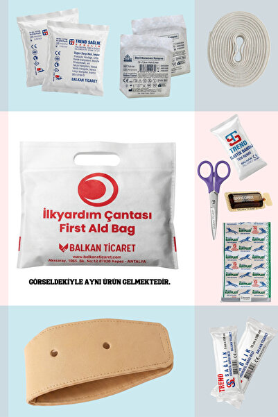 Balkan Ticaret Trafik Seti Yangın Tüplü 2Kg Yangın Tüpü Reflektör 2 Adet Takozlu İlkyardım Seti 4 Yıllık