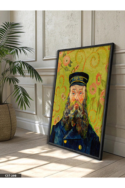 Evinemoda Βίνσεντ Βαν Γκογκ Ταχυδρόμος: Εικόνα με Μαύρο Ξύλινο Πλαίσιο