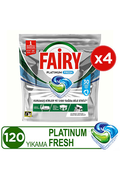 Fairy Platinum Fresh Bulaşık Makinesi Kapsülü 30 Yıkama x4