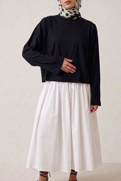 The Champ Clothing Γυναικείο βαμβακερό μακρυμάνικο βασικό μπλουζάκι μαύρο – Λ...