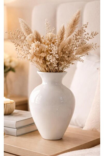 ANGDESİGN Γυάλινο Βάζο DEFNE 25 εκ. •• ΛΕΥΚΟ ΒΑΜΜΕΝΟ 6Y24007 •• Διακοσμητικό ...