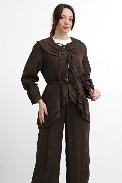 salisburys Molly Nelly Γυναικείο Σετ με Γιακά Μωρού και Φόδρα από Βουάλ