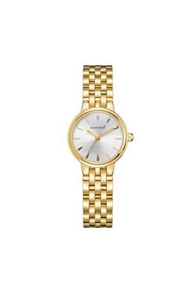 Black Moon Women's Watch with Steel Strap in Gold Color
