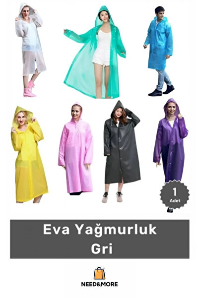 #Kapüşonlu Eva Yağmurluk Su Geçirmez Şeffaf Çıtçıtlı