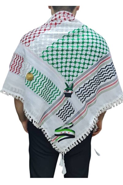 ALDAIYR Keffiye Puşi cu ciucuri, Roșu Claret 140x140