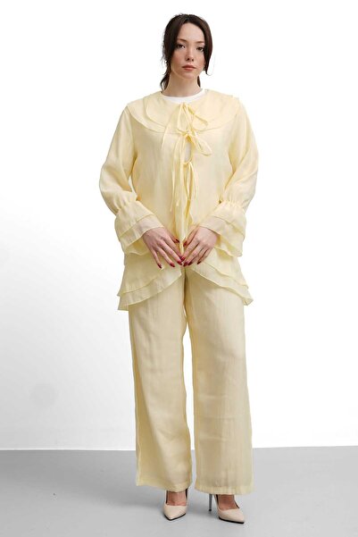 salisburys Molly Nelly Γυναικείο Σετ με Γιακά Μωρού και Φόδρα από Βουάλ