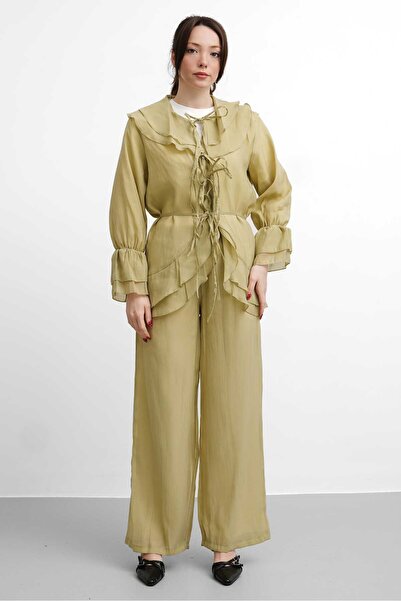 salisburys Molly Nelly Γυναικείο Σετ με Γιακά Μωρού και Φόδρα από Βουάλ