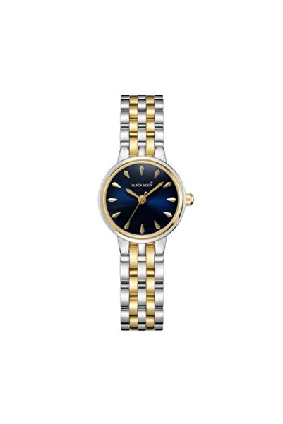 Black Moon Women's Watch with Steel Strap in Gold and Silver