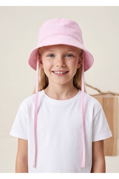 Ozmoz By Mukadder Özden 100% Cotton Pink Summer Girls' Bucket Hat