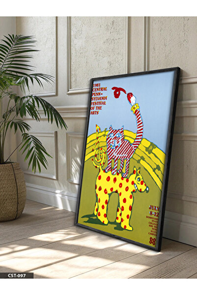 Evinemoda Ilustracija životinjske figure na žutoj pozadini, jednodijelna crna...