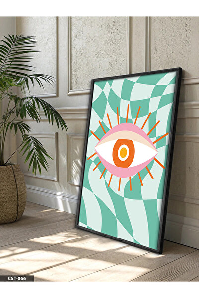Evinemoda Colorful Eye One Piece Black Wooden Framed Painting